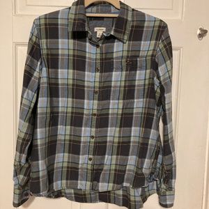 LL Bean Women's Rangeley Flannel Shirt, Button-Front, Petite size Medium